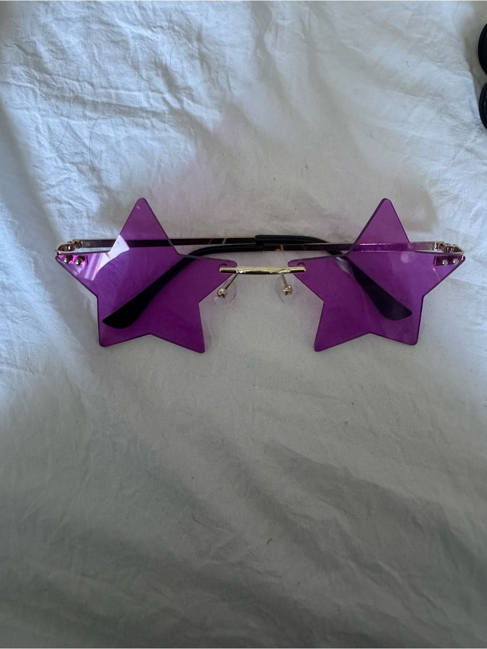 Purple Star-Shaped Rimless Sunglasses